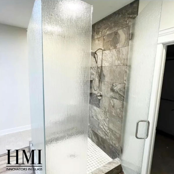 shower-with-textured-Glass shower with textured glass from HMI